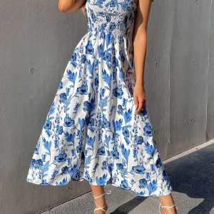 Vestido de Tirantes Elegante con Detalle de Fruncido
