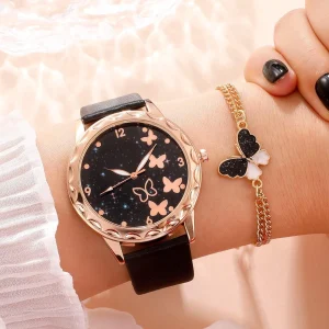 Reloj y Pulsera adorno mariposa