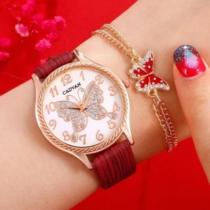 Reloj y Pulsera diseño mariposa